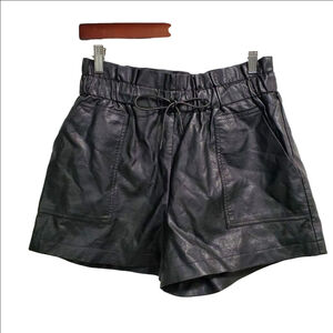 Women's Faux Leather  Shorts Size S Black